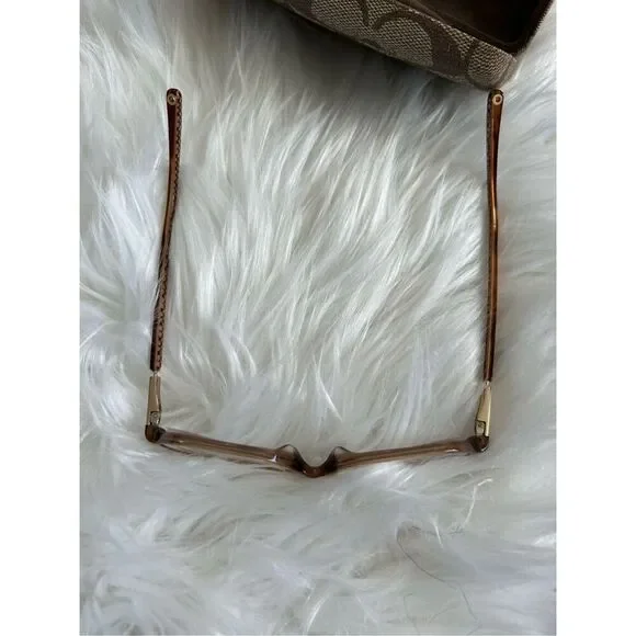 Coach Margarete toffee Eyeglasses Frames Full Rim Transparent Brown Clear Womens - Picture 3 of 9